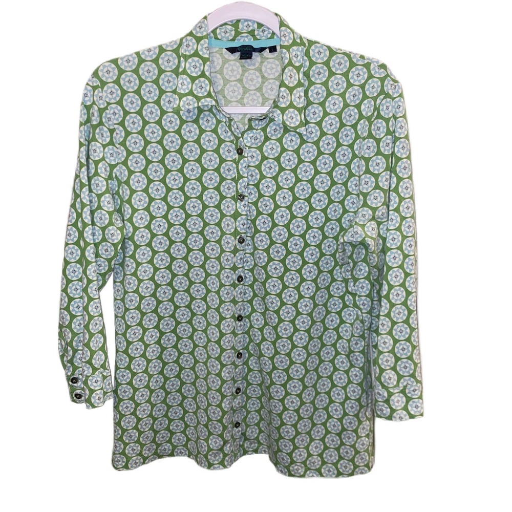 Boden Geometric Print Button Down Shirt, size L